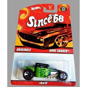 2008 Hot Wheels BONE SHAKER Since '68 Originals Lime Green & Black #K8721 RL 5SP